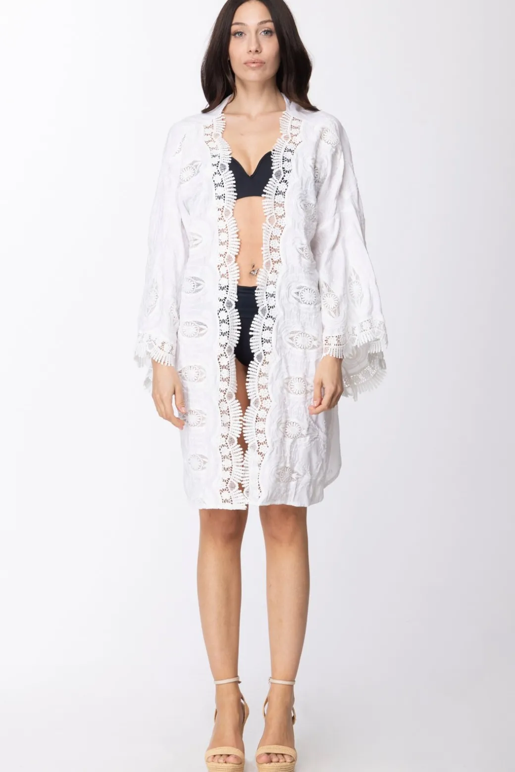 Donna Fk Copricostume Kimono con Ricami