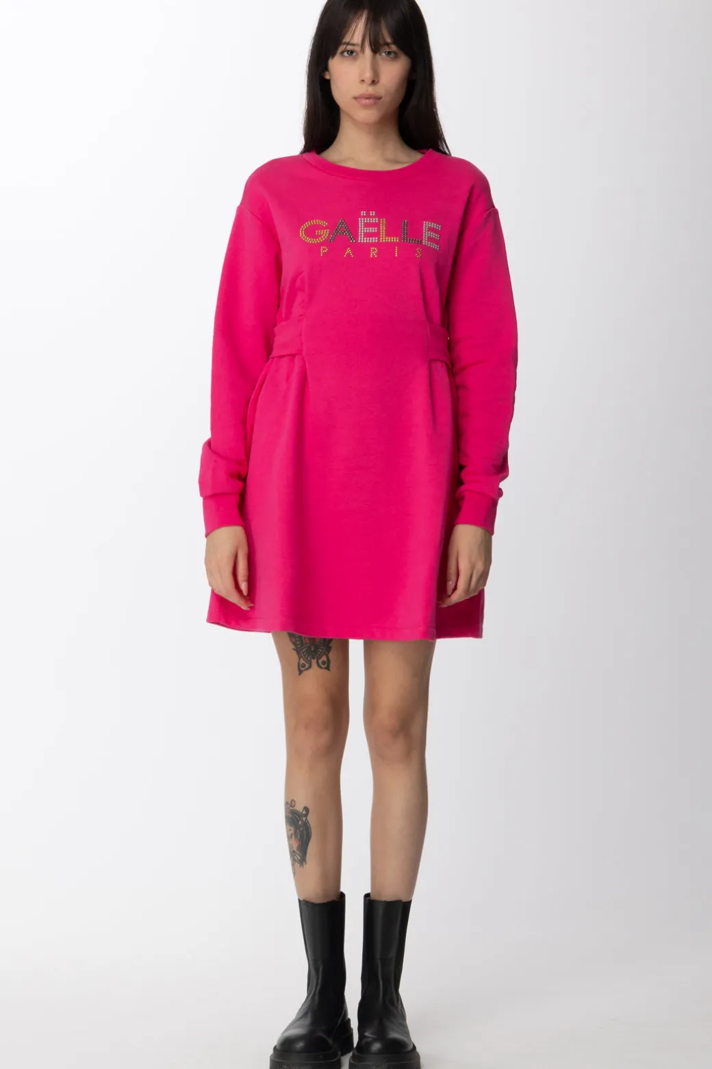 Donna Gaëlle Paris Abito In Felpa con Logo Strass
