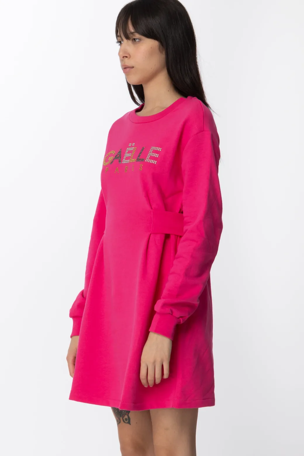 Donna Gaëlle Paris Abito In Felpa con Logo Strass