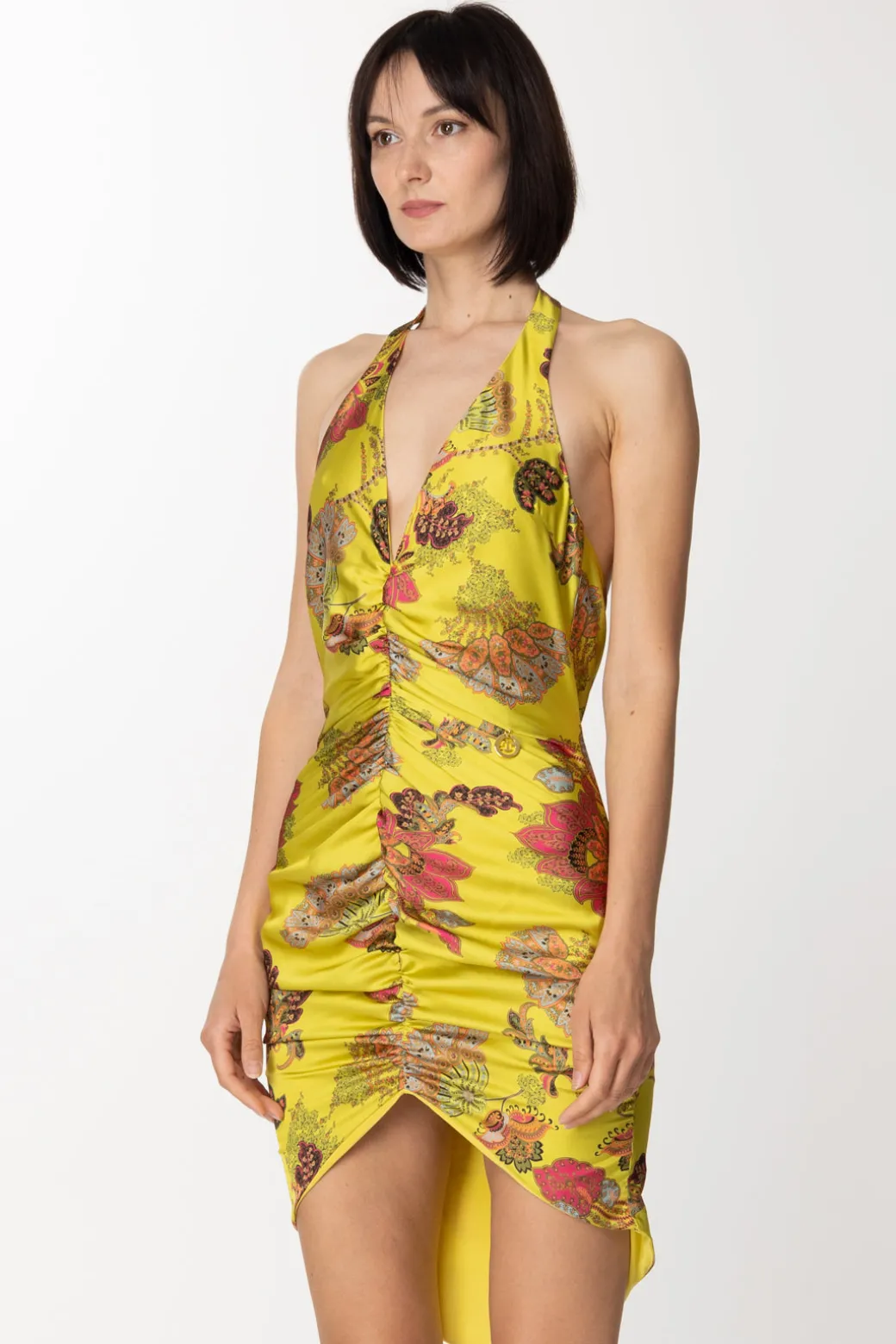 Donna Gaëlle Paris Abito In Satin Asimmetrico con Stampa