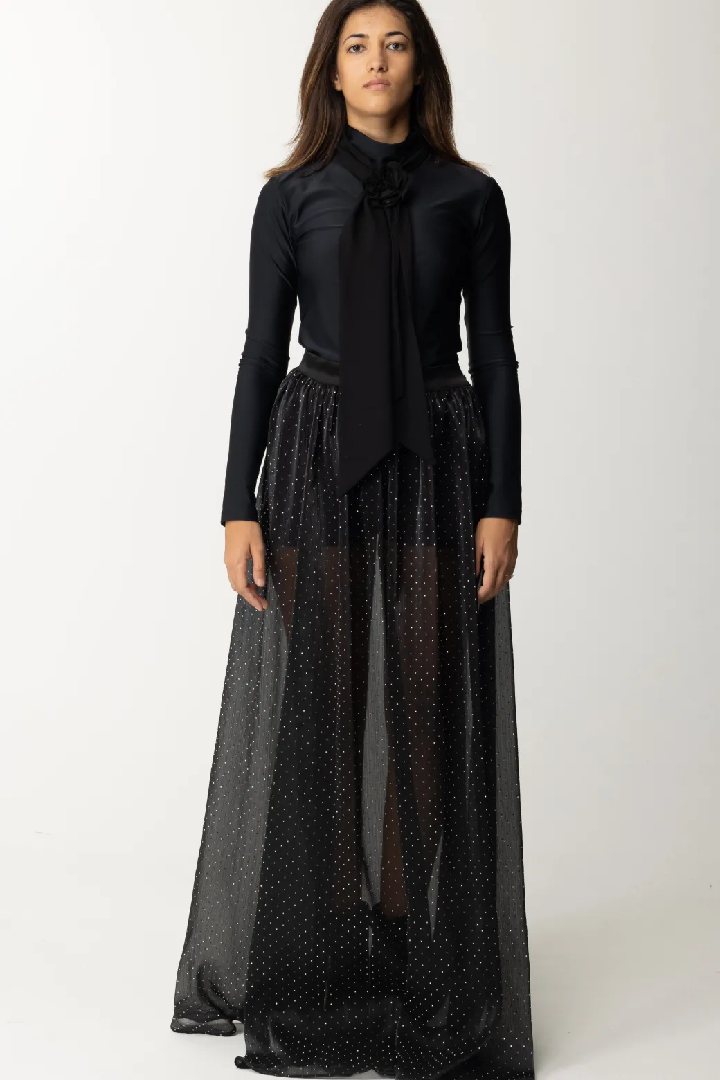 Donna Gaëlle Paris Abito Lungo con Gonna con Strass
