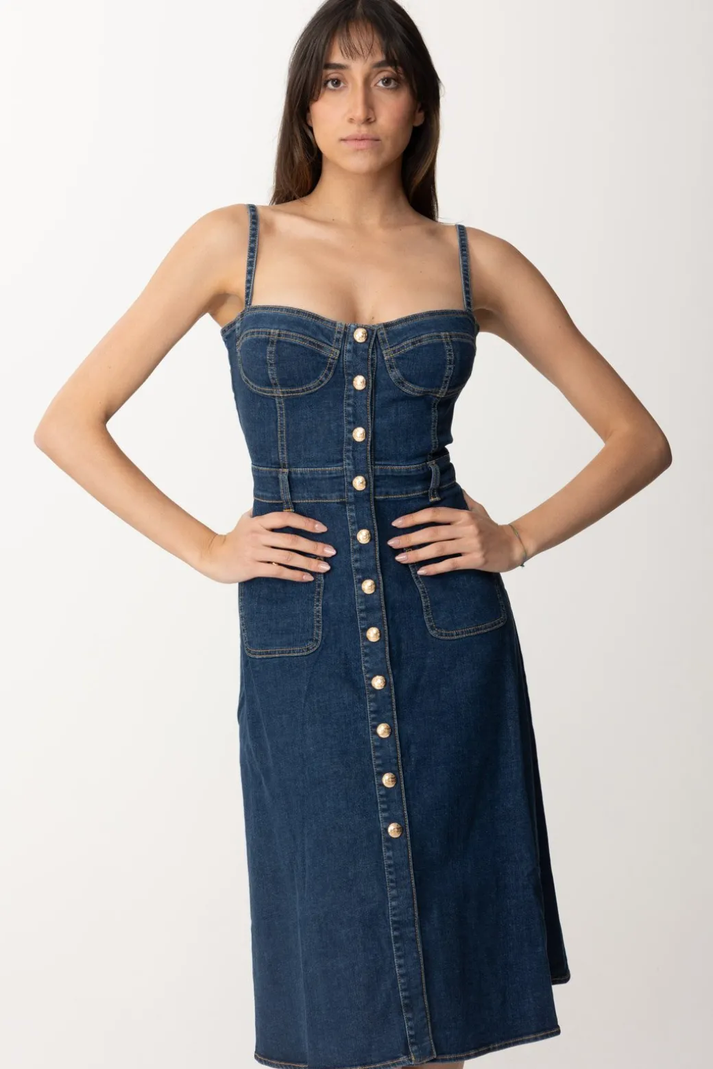 Donna Gaëlle Paris Abito Midi In Jeans