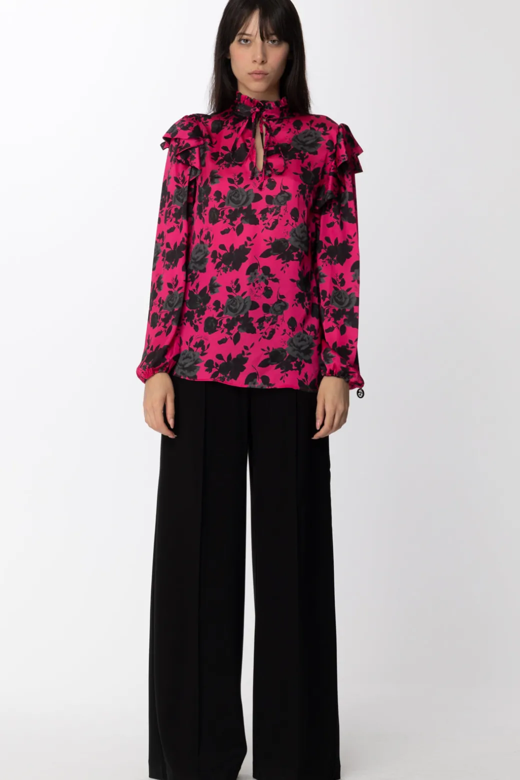 Donna Gaëlle Paris Blusa con Colletto e Stampa Floreale
