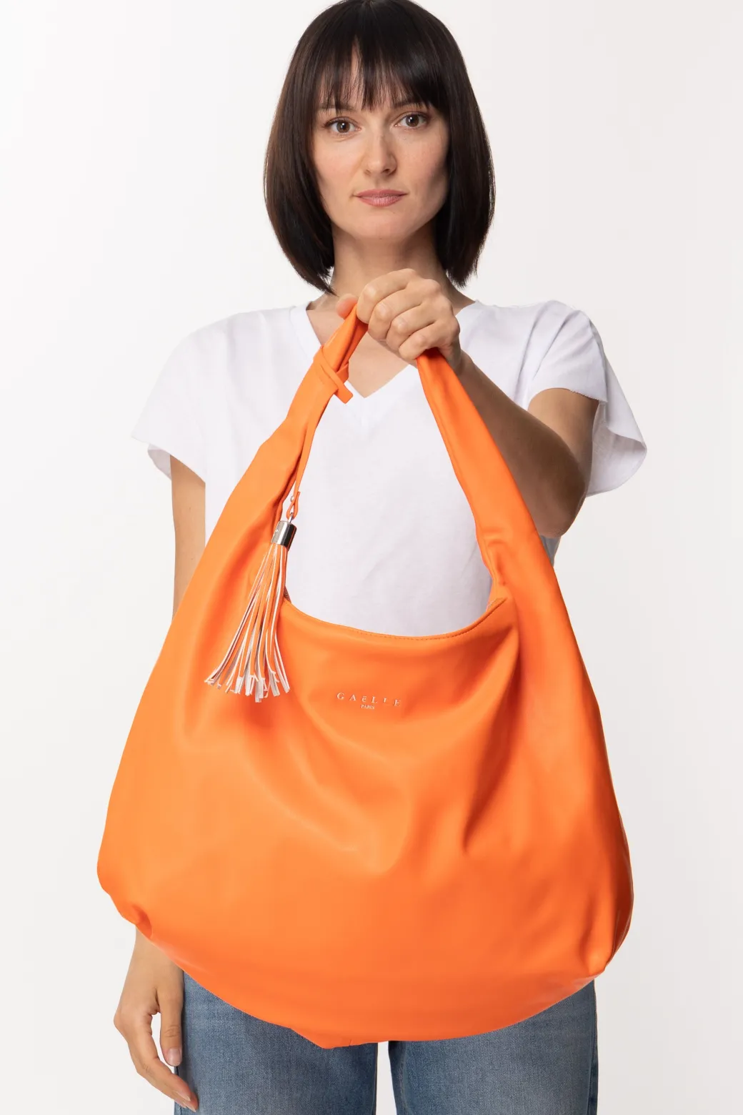 Donna Gaëlle Paris Borsa a Spalla Media con Logo e Nappina