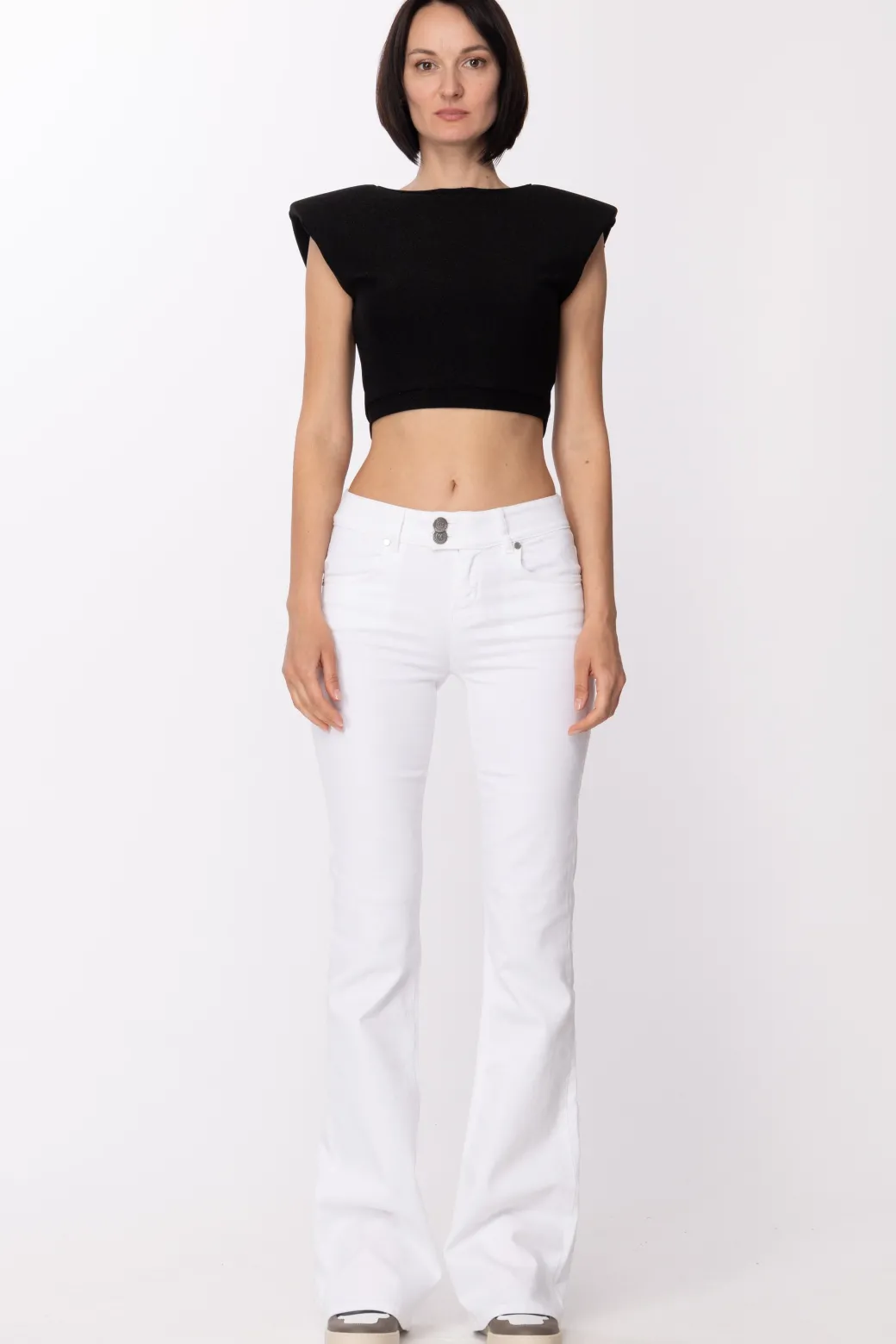 Donna Gaëlle Paris Crop Top In Jersey Lurex