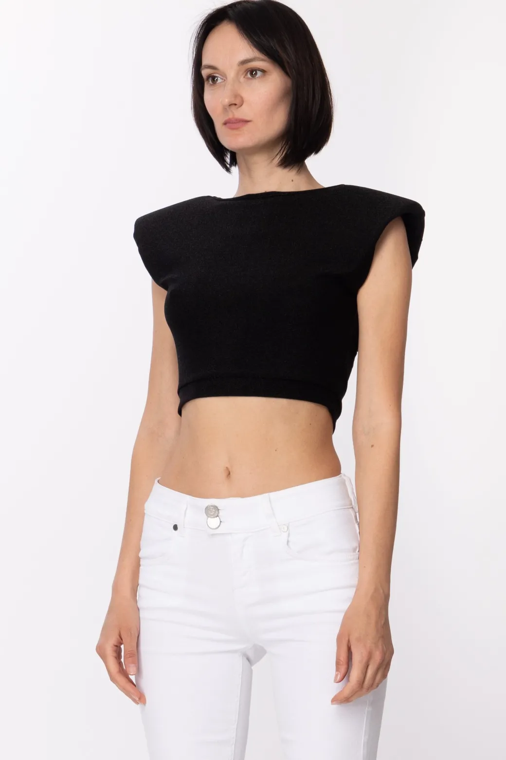 Donna Gaëlle Paris Crop Top In Jersey Lurex