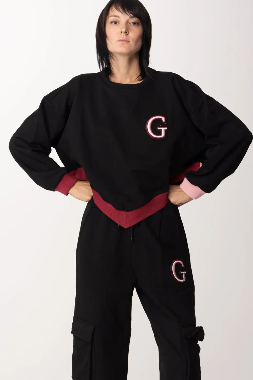 Donna Gaëlle Paris Felpa con Dettagli Bicolore
