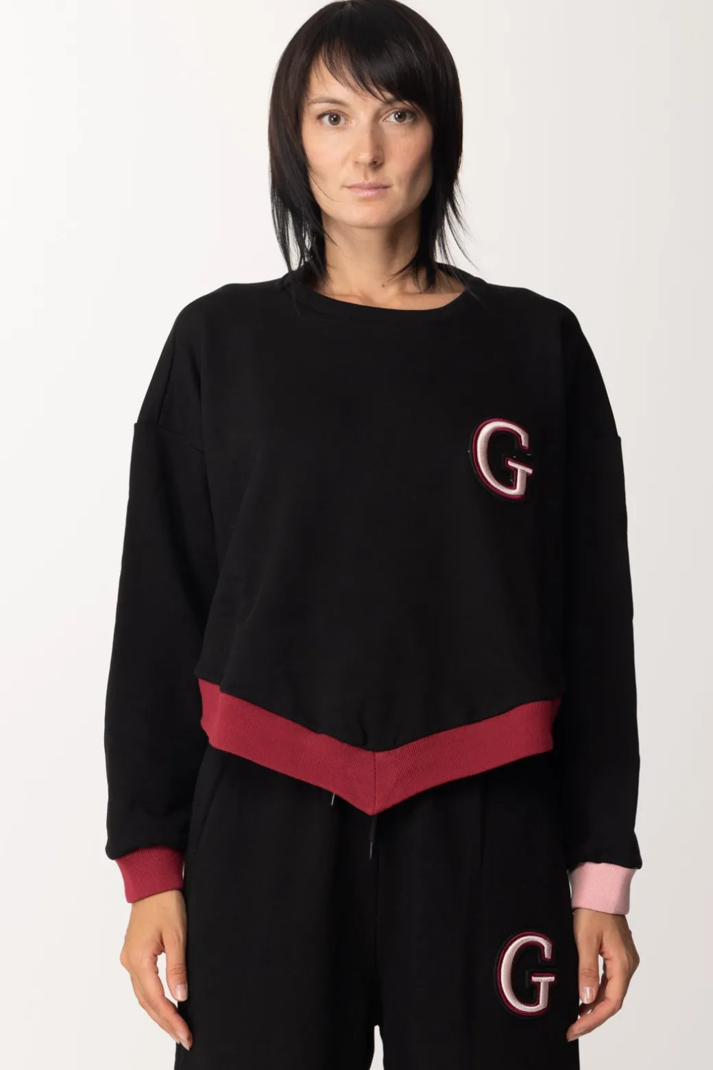 Donna Gaëlle Paris Felpa con Dettagli Bicolore