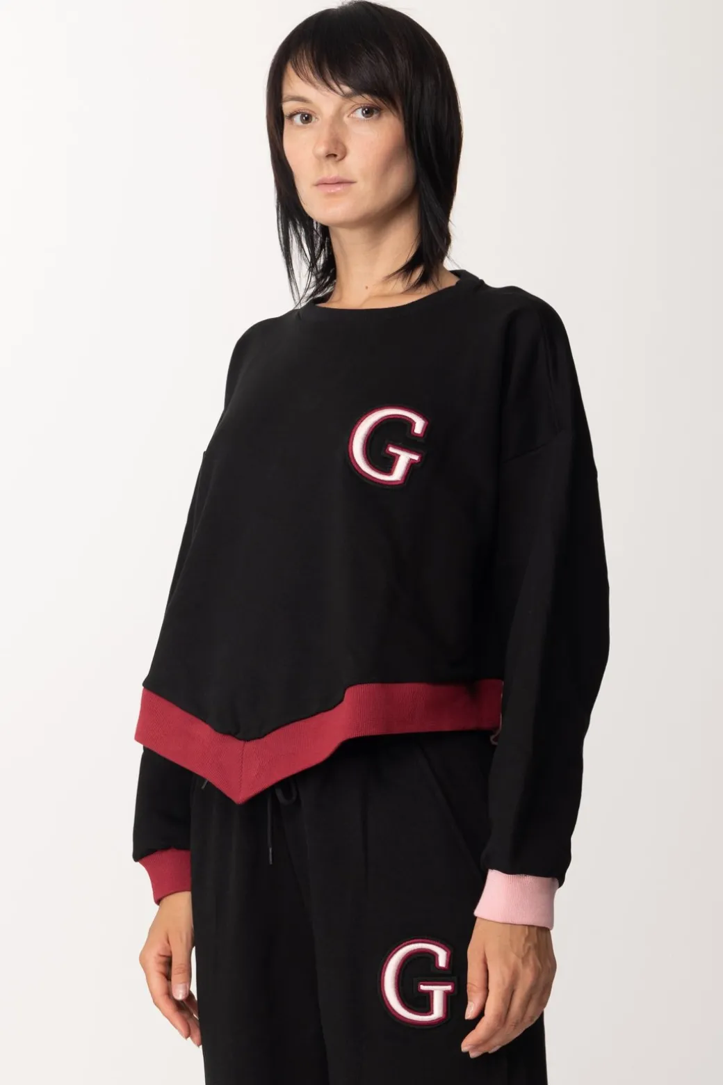 Donna Gaëlle Paris Felpa con Dettagli Bicolore