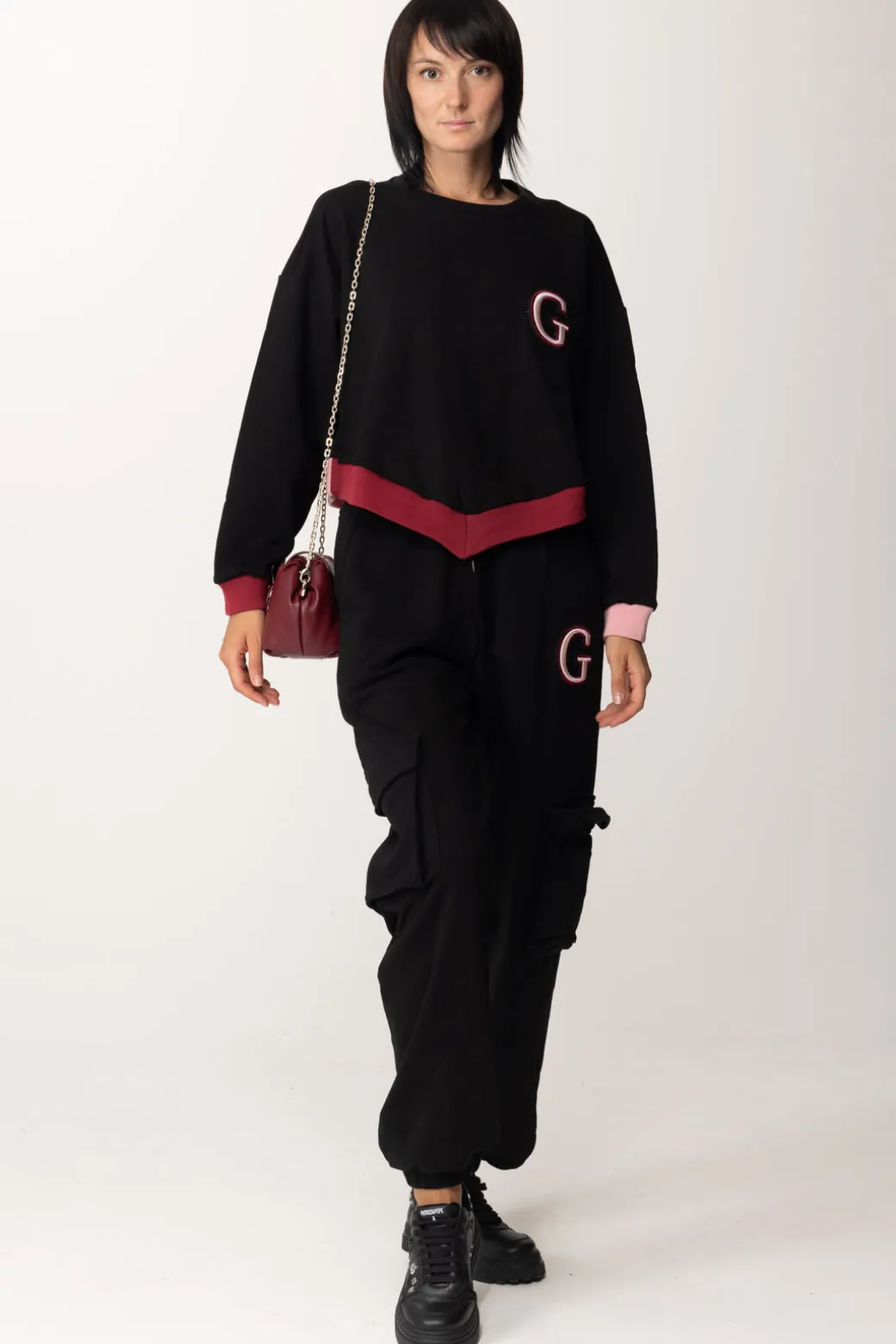 Donna Gaëlle Paris Felpa con Dettagli Bicolore