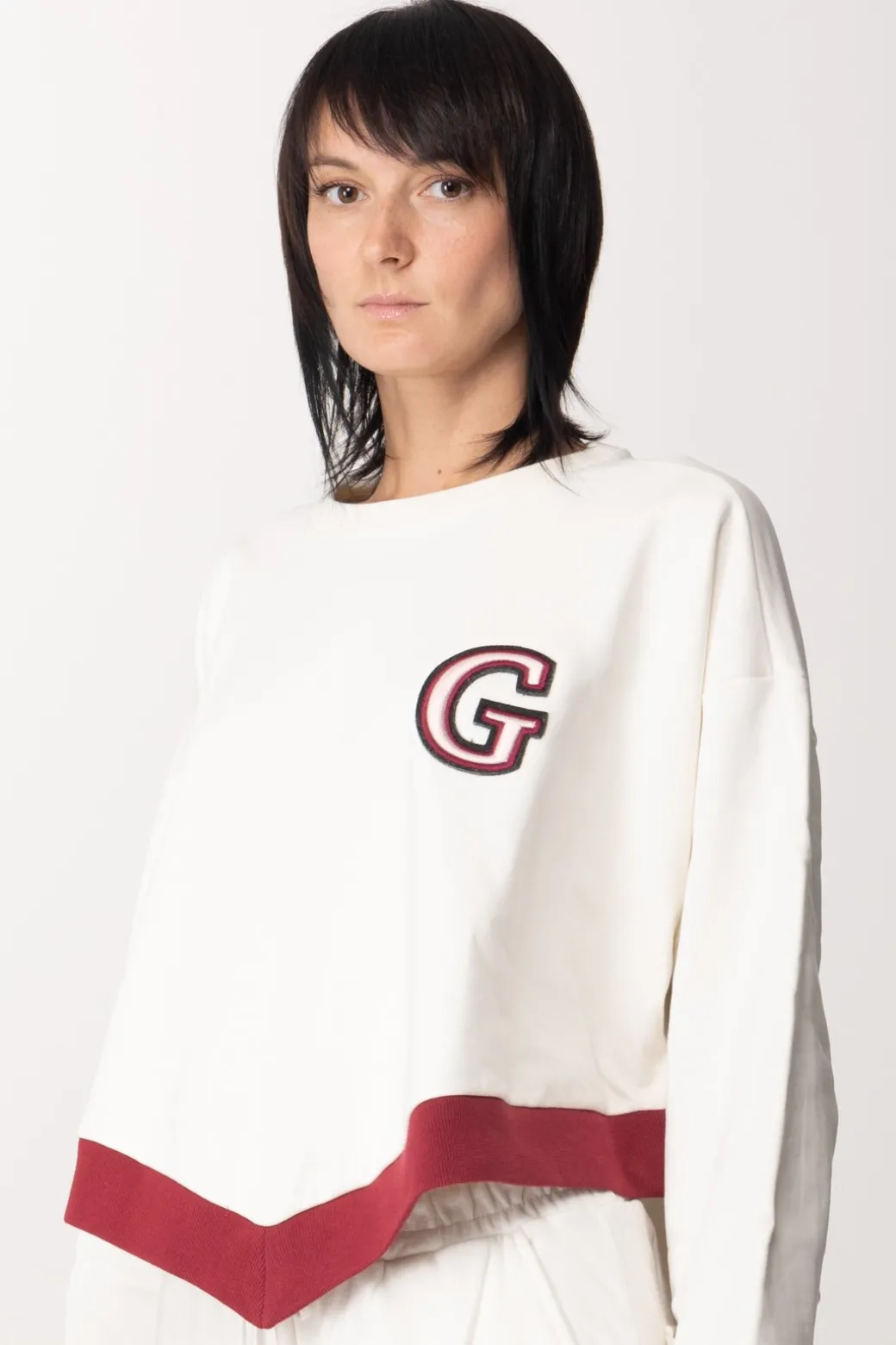 Donna Gaëlle Paris Felpa con Dettagli Bicolore