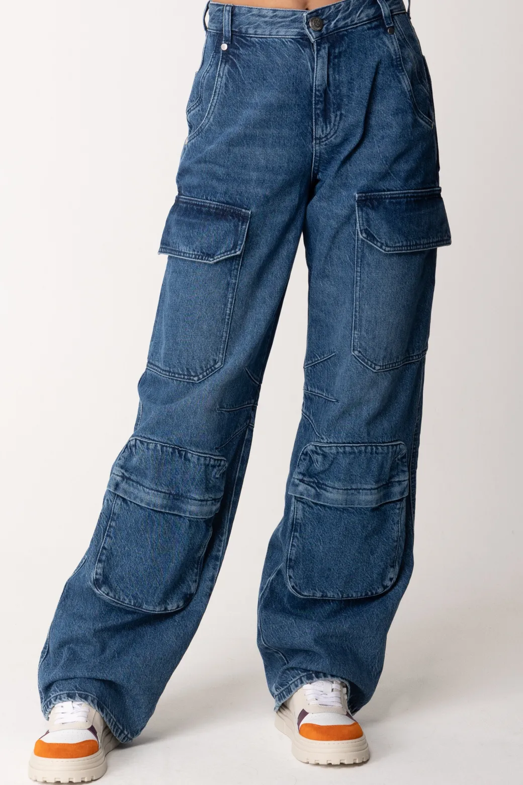 Donna Gaëlle Paris Jeans Cargo In Denim