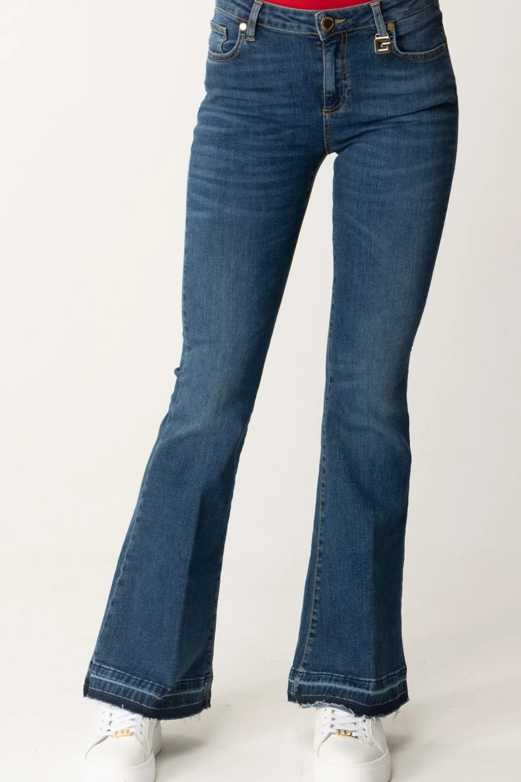 Donna Gaëlle Paris Jeans Flare a Vita Alta