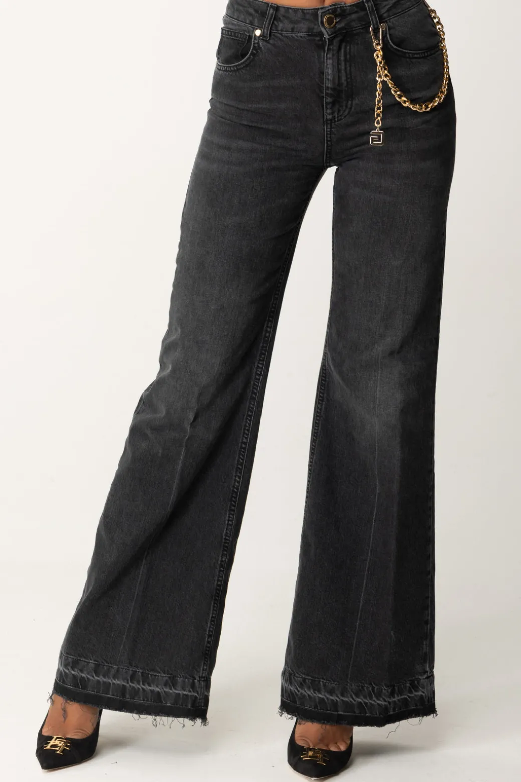 Donna Gaëlle Paris Jeans Flare con Catena