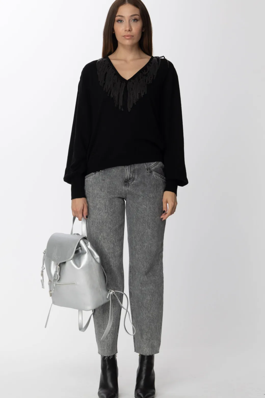 Donna Gaëlle Paris Jeans Paperbag con Cintura