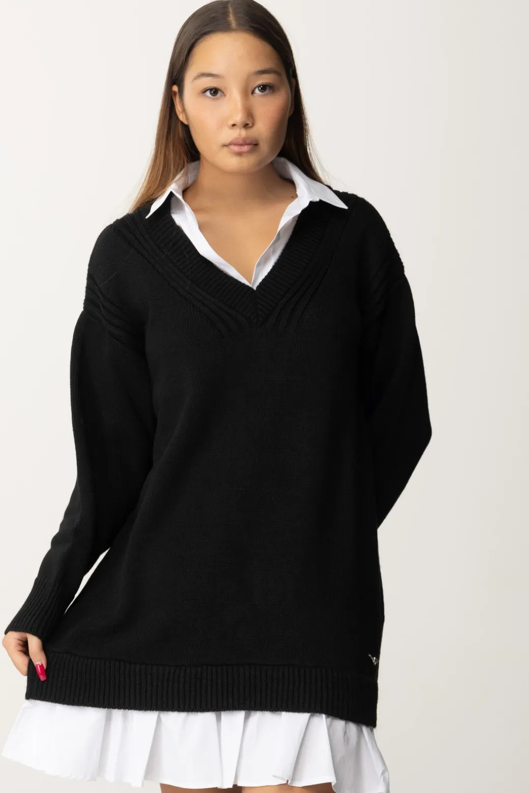 Donna Gaëlle Paris Maxi Maglione con Camicia