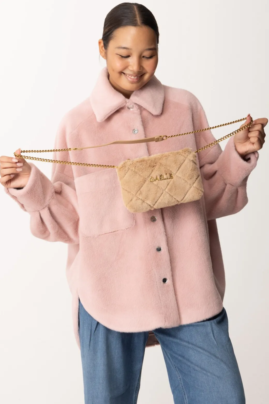 Donna Gaëlle Paris Mini Pochette In Ecofur con Tracolla