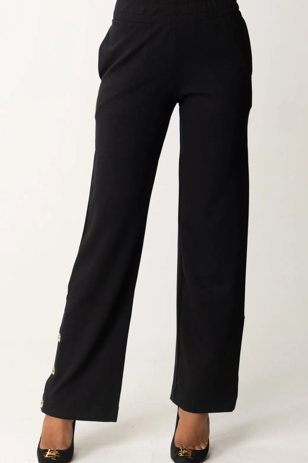 Donna Gaëlle Paris Pantaloni con Bottoni Gold