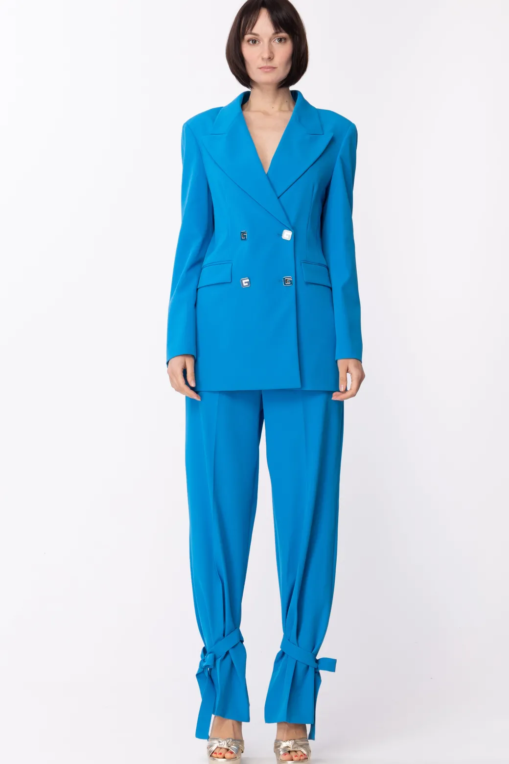 Donna Gaëlle Paris Pantaloni con Nastri Sul Fondo