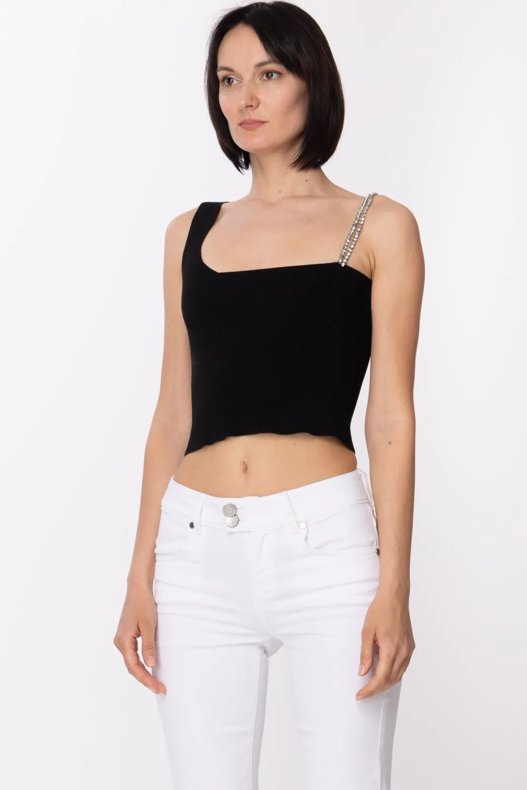 Donna Gaëlle Paris Top In Maglia con Bretella Gioiello