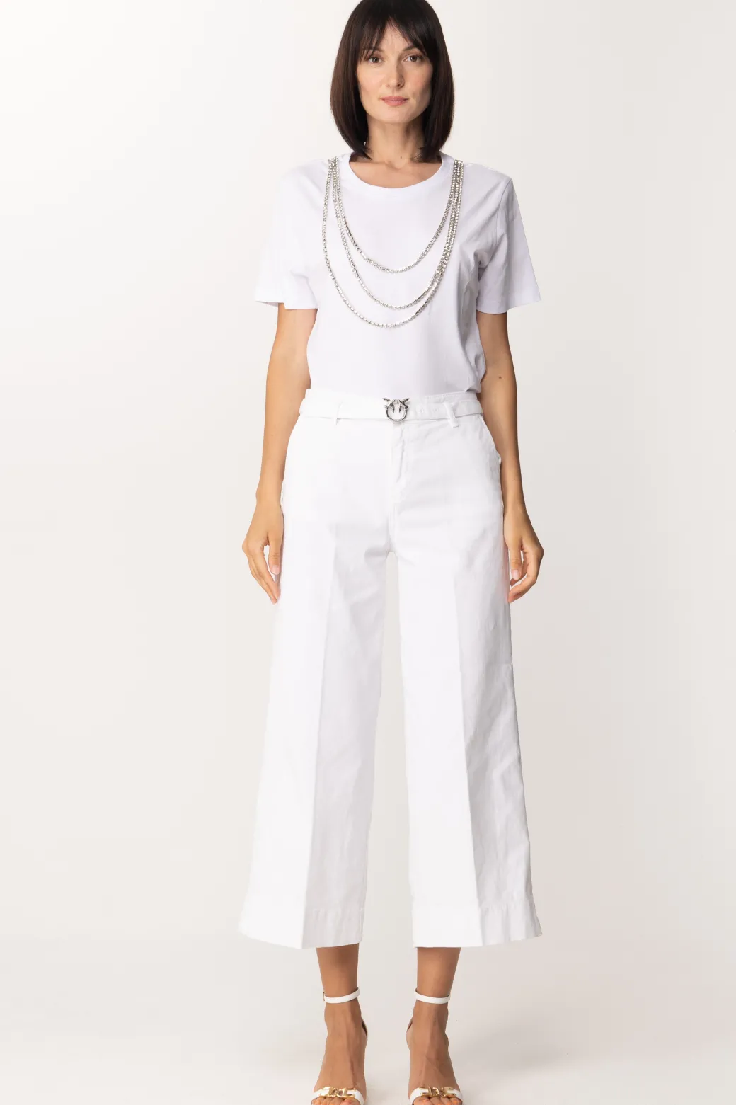 Donna Gaëlle Paris T-shirt con Collana In Strass
