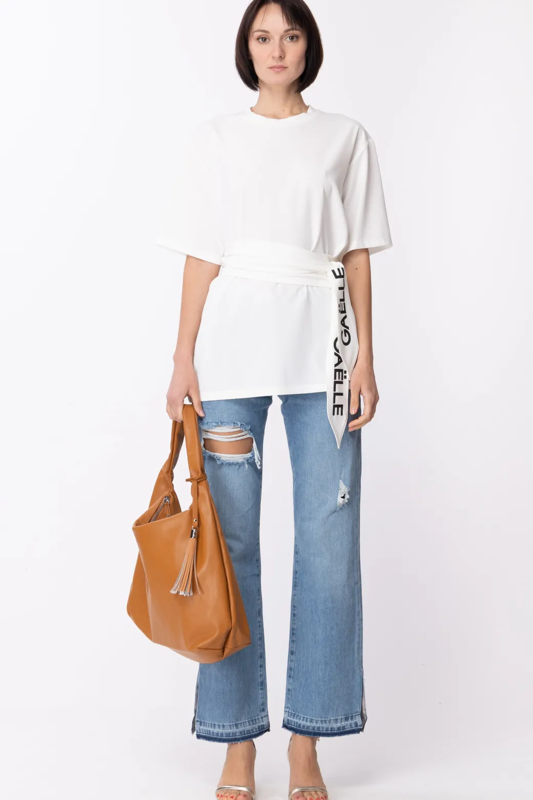 Donna Gaëlle Paris T-shirt con Fusciacca Logata