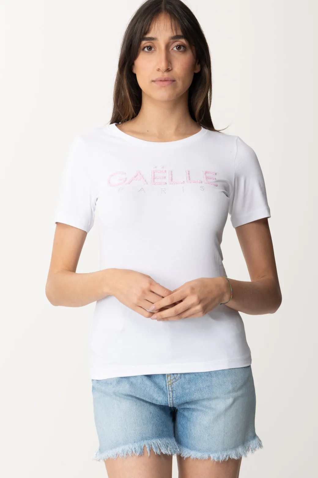 Donna Gaëlle Paris T-shirt con Logo Di Perline