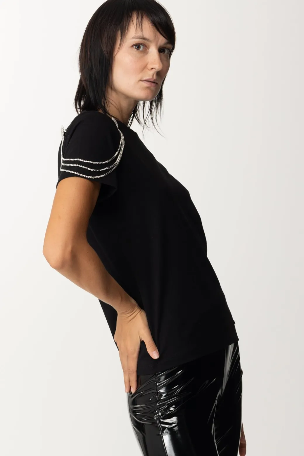 Donna Gaëlle Paris T-shirt con Spille In Strass