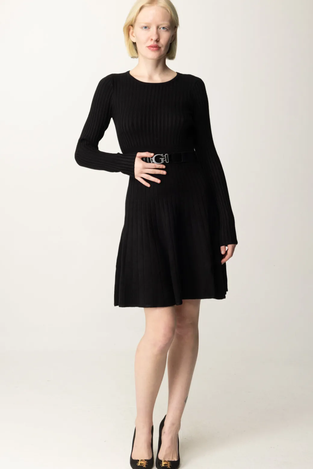 Donna Guess Abito In Maglia a Costine con Cintura