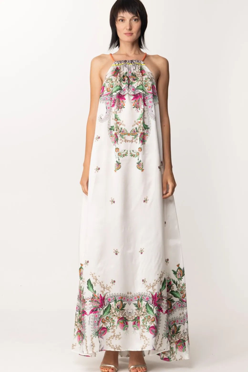 Donna Just Cavalli Abito Lungo con Stampa Fiori