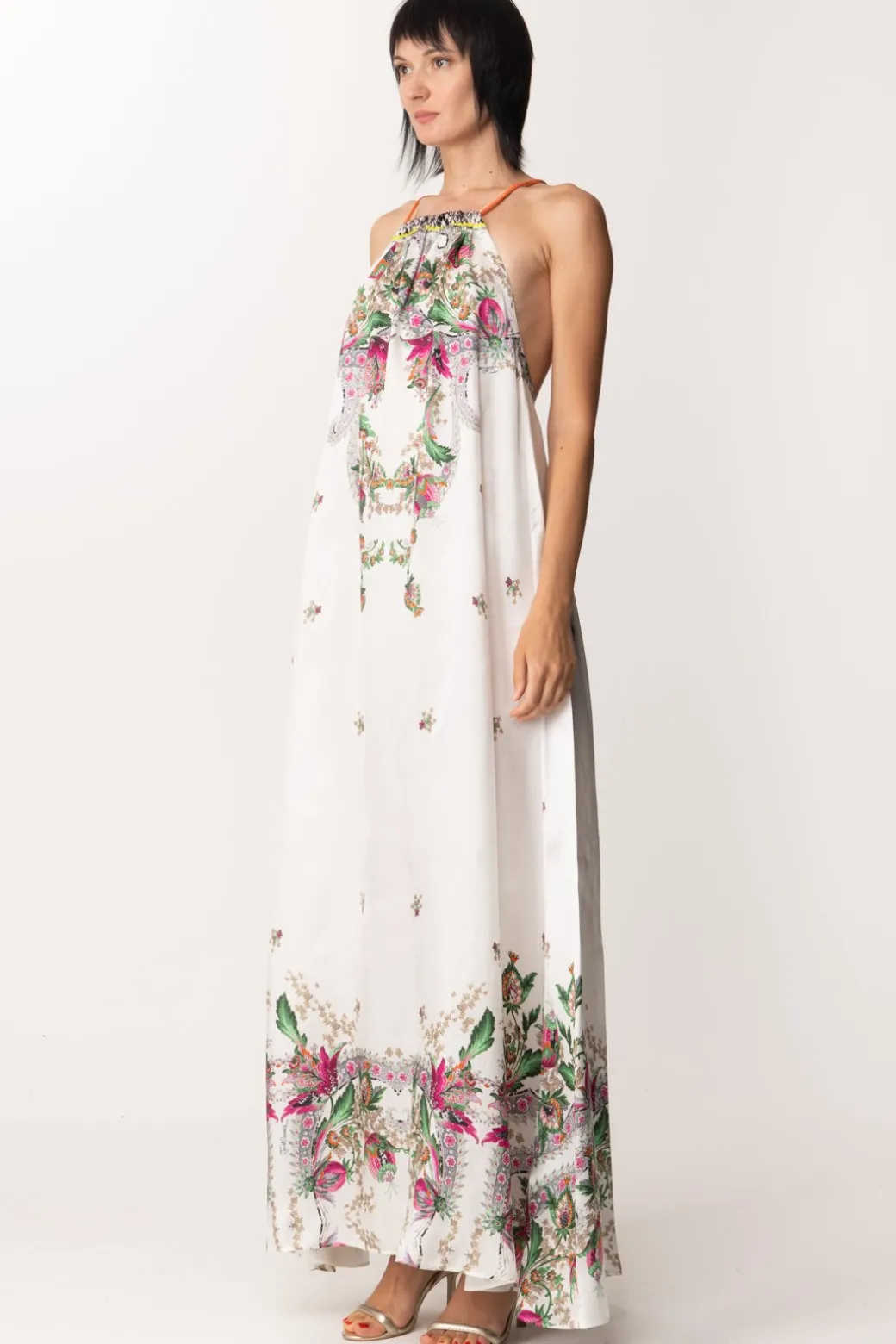 Donna Just Cavalli Abito Lungo con Stampa Fiori