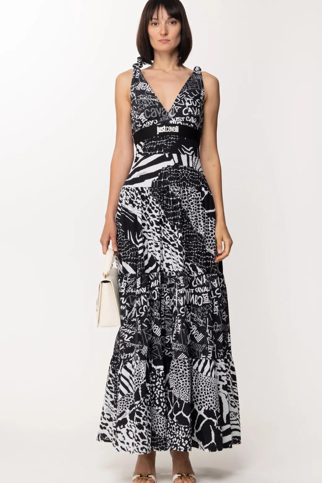 Donna Just Cavalli Abito Lungo Multipattern