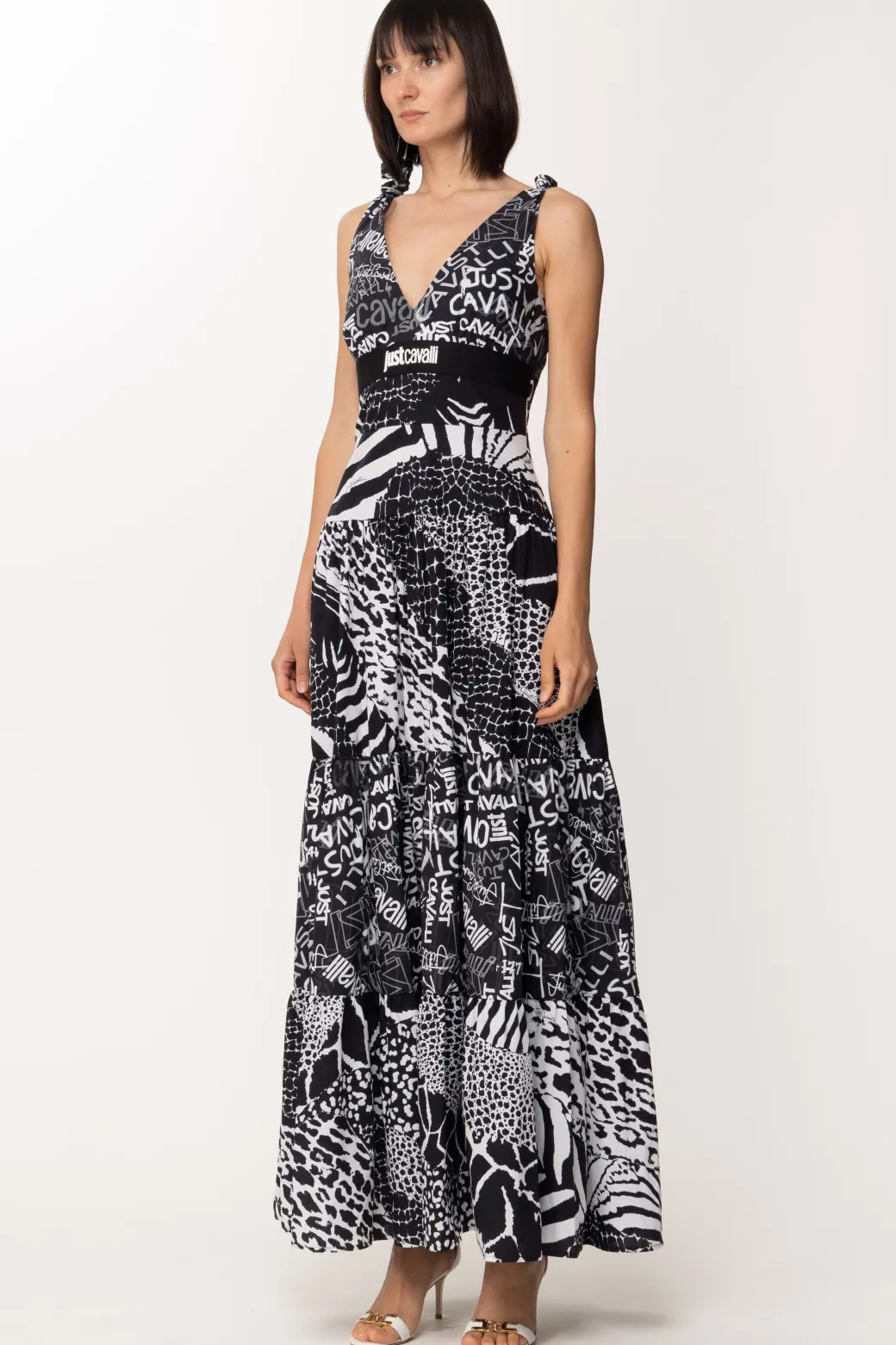 Donna Just Cavalli Abito Lungo Multipattern