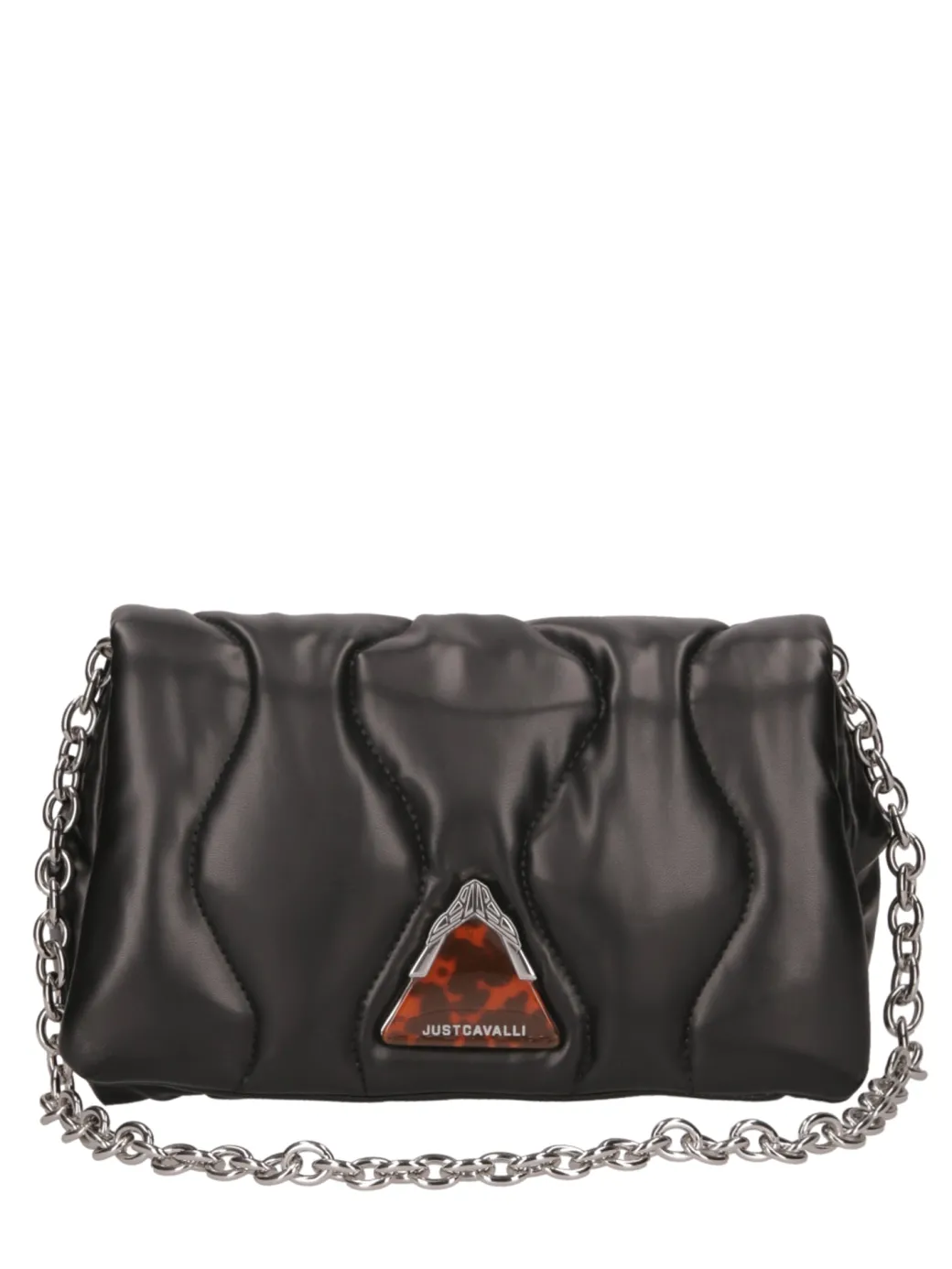 Donna Just Cavalli Borsa a Spalla Grande Trapuntata con Logo