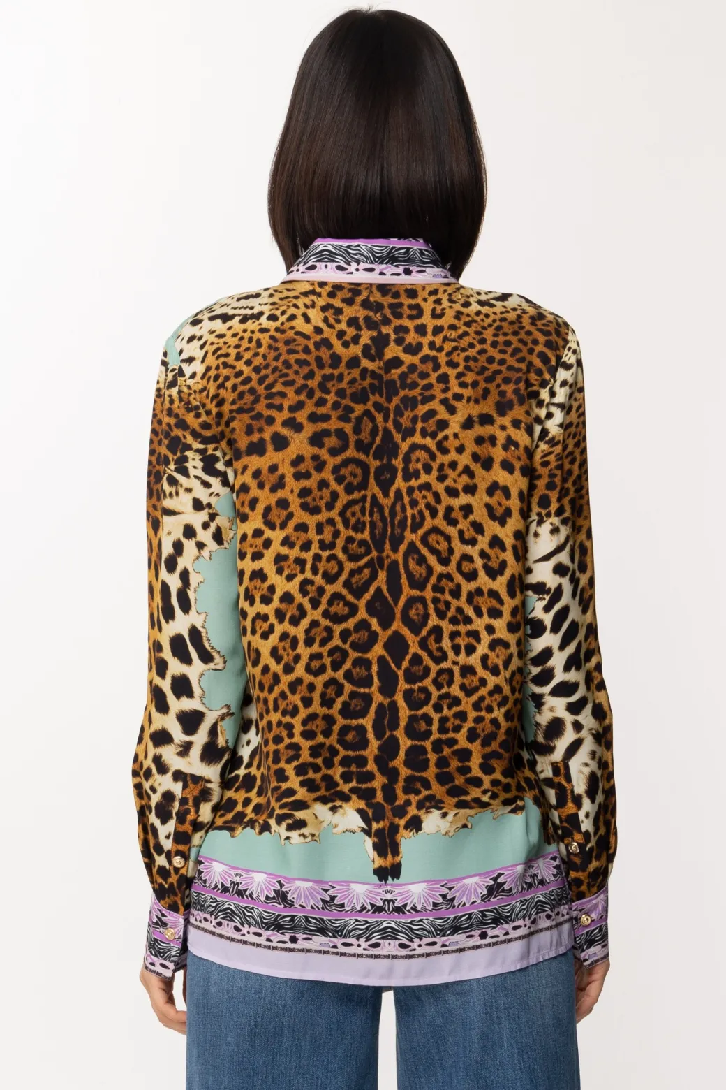 Donna Just Cavalli Camicia con Doppia Stampa