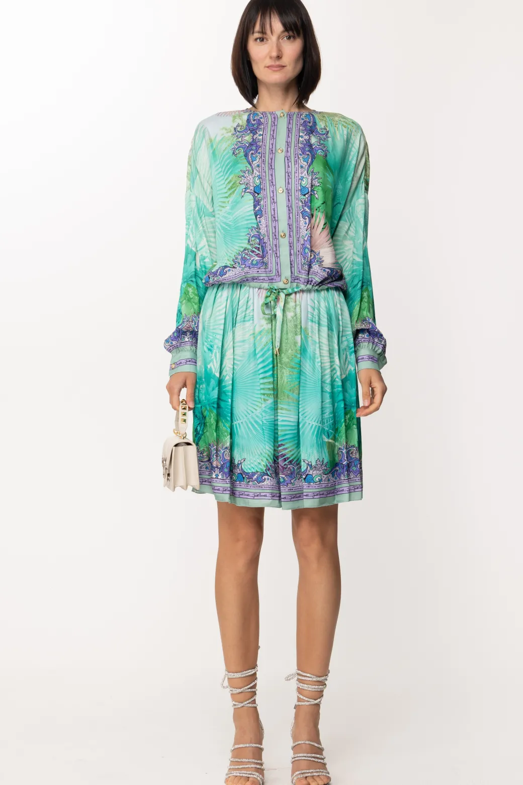 Donna Just Cavalli Camicia con Stampa Floreale a Contrasto