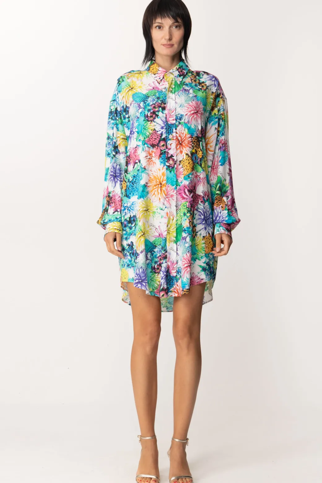 Donna Just Cavalli Camicia Oversize Stampa Florealea