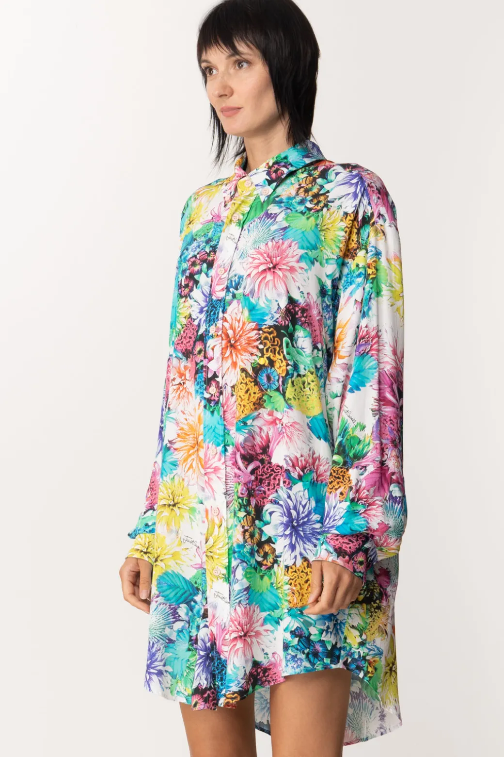 Donna Just Cavalli Camicia Oversize Stampa Florealea