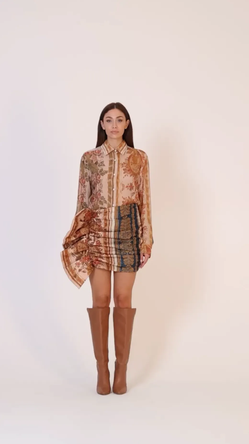 Donna Just Cavalli Gonna Corta Arricciata con Maxi Rouche