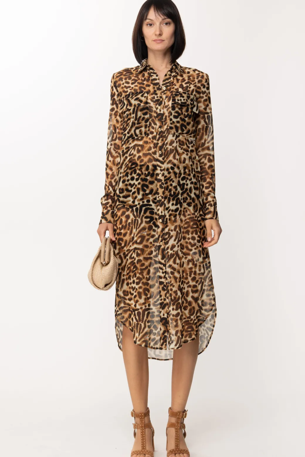 Donna Just Cavalli Maxi Camicia con Stampa Animalier