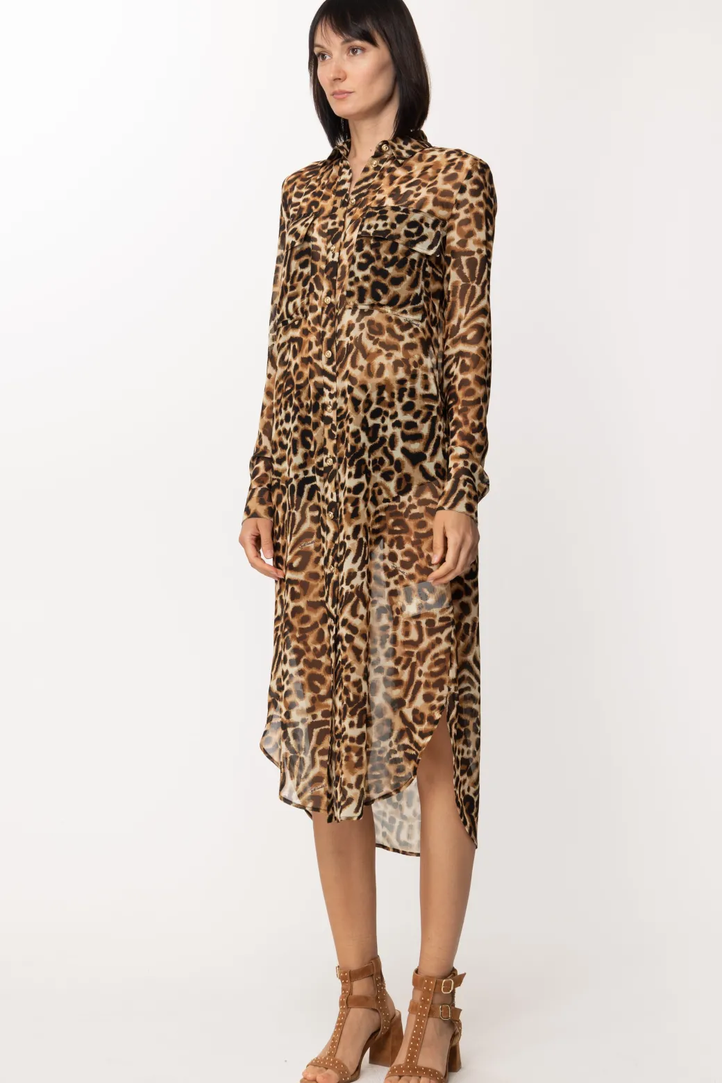 Donna Just Cavalli Maxi Camicia con Stampa Animalier
