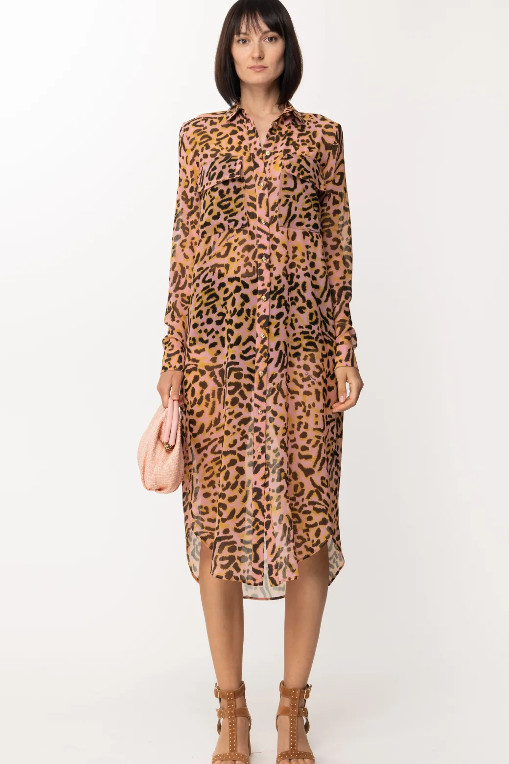 Donna Just Cavalli Maxi Camicia con Stampa Animalier