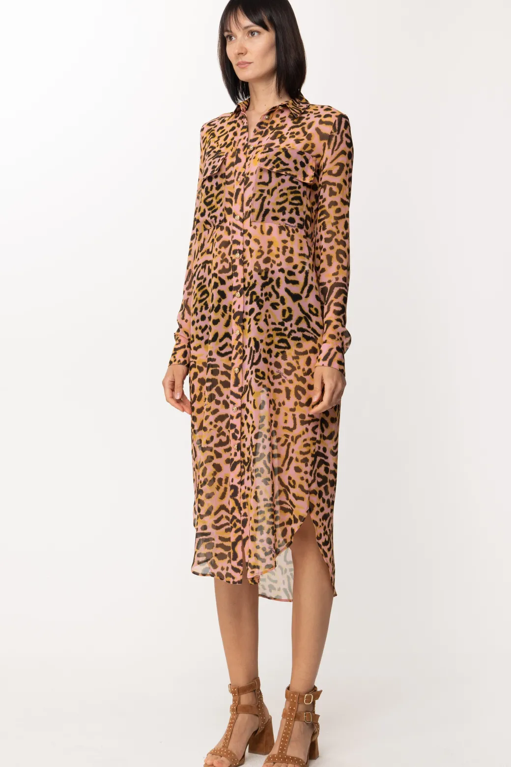 Donna Just Cavalli Maxi Camicia con Stampa Animalier