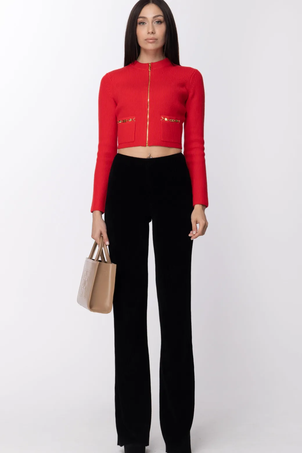 Donna Just Cavalli Pantalone Vita Bassa a Costine