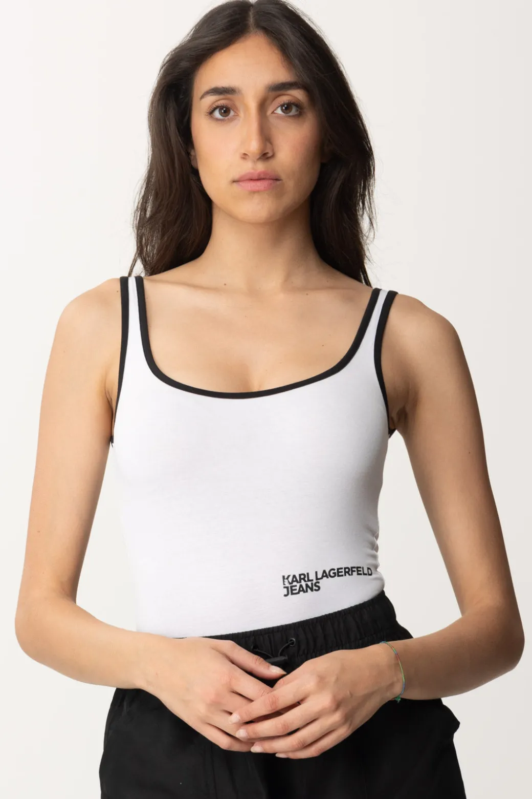 Donna Karl Lagerfeld Body con Profili a Contrasto