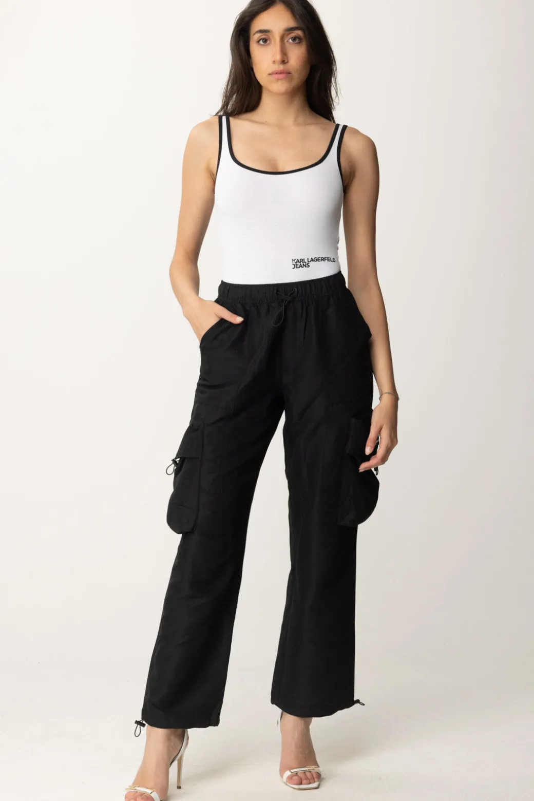 Donna Karl Lagerfeld Body con Profili a Contrasto