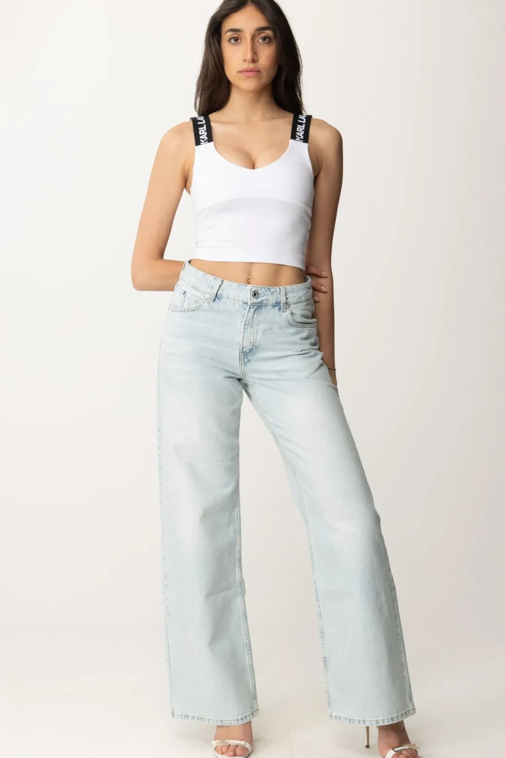 Donna Karl Lagerfeld Bra Top con Bretelle Logate