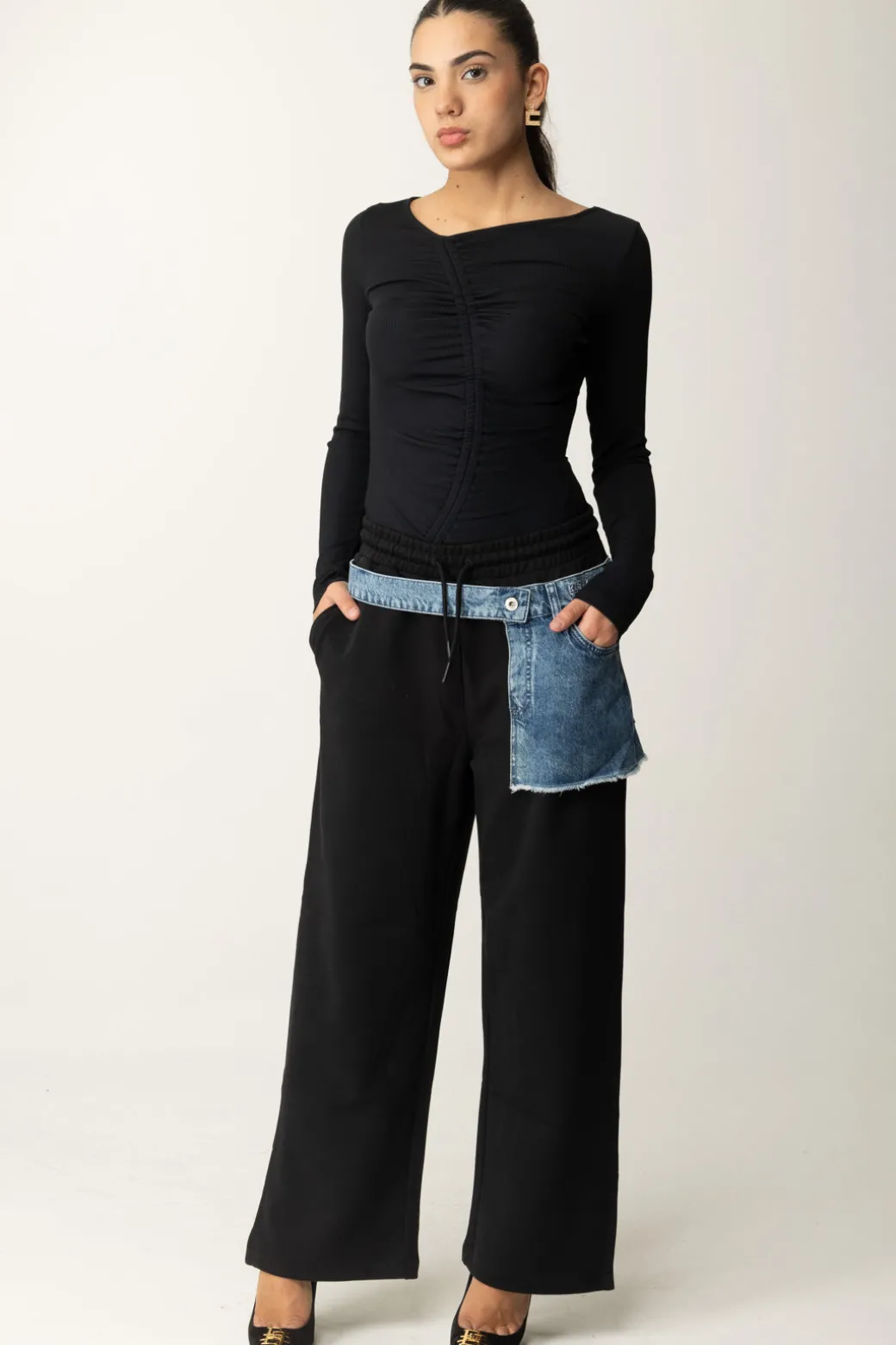 Donna Karl Lagerfeld Pantaloni con Inserto In Jeans