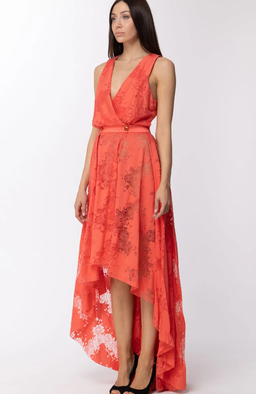 Donna Les Bourdelles Des Garcons Abito Lungo Asimmetrico Laserato