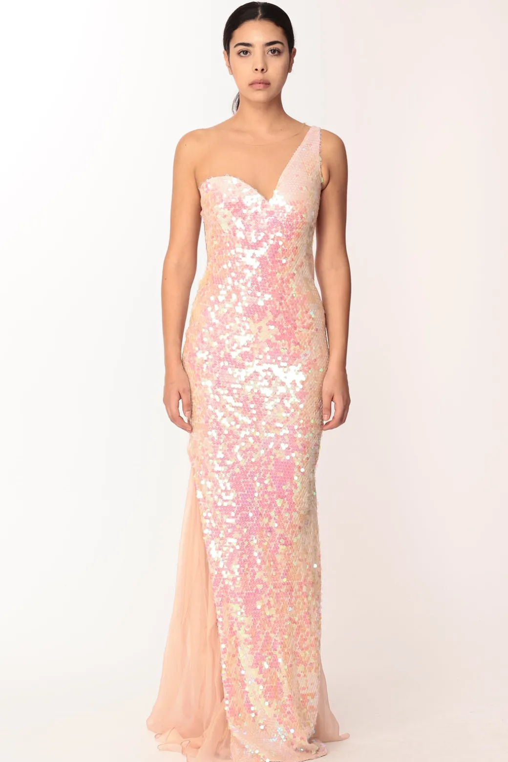 Donna Les Bourdelles Des Garcons Abito Monospalla Ricamato con Tulle